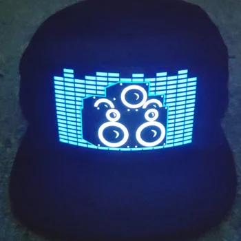 Lys Op Lyd Aktiveres Baseball Cap DJ LED Blinker Hat Med Aftagelig Skærm For Mand, Kvinde