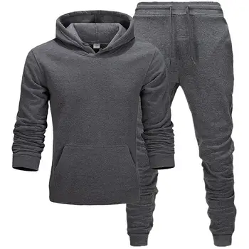 Ny 2020-Mærke Træningsdragt Mode Mænd Sportstøj To-delt Sæt, Alle Tykt Bomuld Fleece hoodie+Bukser Sportslige Passer Mandlige