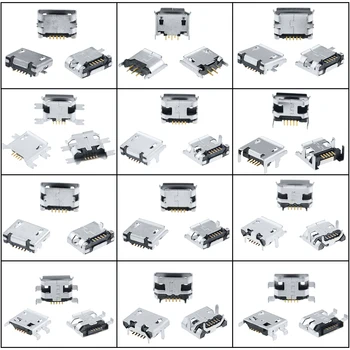 60PCS 5 Pin SMT-Stik Stik til Micro-USB Type B Female Placering 12 Modeller SMD DIP-Stik Stik