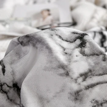 Strøelse Sæt Dynebetræk Style Multi-size Marmor Moderne Almindelig Udskrivning Slibning Polyester Hvid Sort Polyester Plain Farvet