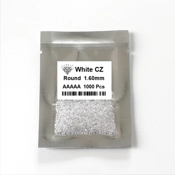 500pcs/pack 1.5-2 mm hvid cubic zirconia syntetiske løs CZ Sten, Ædelsten, Høj temperatur resistens
