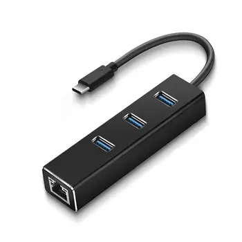 Aluminium 1000 Mbps Type c USB 3.0 Hub med Gigabit Ethernet RJ45 Port Netværk Adapter Bærbar Data-Hub til MacBook