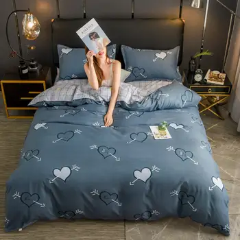 SB Trykt Solid sengetøj sæt Hjem Strøelse Sæt 3-4 pc ' er af Høj Kvalitet, Dejlige Mønster med Stjerne, træ, blomst Tegnefilm Drop Shipping
