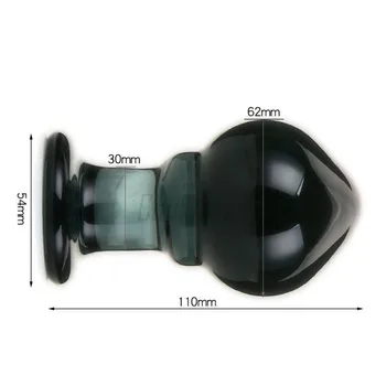 62mm Mørk Grøn Glas Butt Plug Anal Dilator Glas Dildo Anal Plug G-Spot Stimulator, Prostata Massage Til Mænd, Kvinder Buttplug