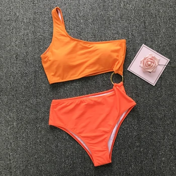Sexet Ét Stykke Badedragt Kvinder Badetøj Push Up Monokini Fast Orange Badedragt Kvindelige Strand Slid Sommer Bikini Badedragt