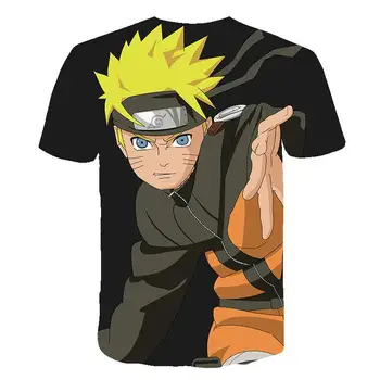 Sommer Nyt Japan Anime Naruto Sasuke Payne 3D-T-Shirt Mandlige O-Hals Tegnefilm Tee Toppe, Mænd/Kvinder, Cool Tøj Harajuku