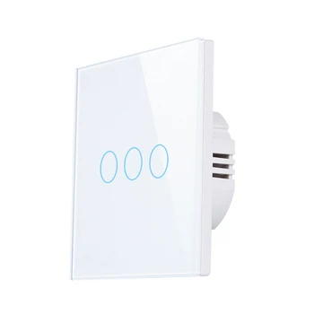 Wall tryk tænder Lyset skifte hærdet glas panel EU/UK standard 1/2/3gang 110V220V interrupter wall light touch sensor switch