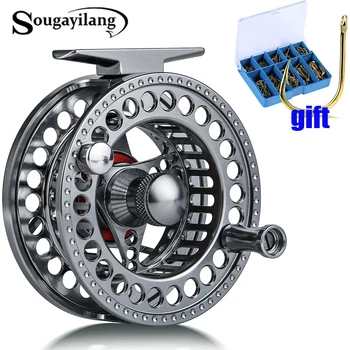 Sougayilang Fly Fishing Reel 2+1 BB Speed Ratio #5/6 #7/8 fiskehjul Med CNC-Fræst Aluminium Krop Flyve Hjul