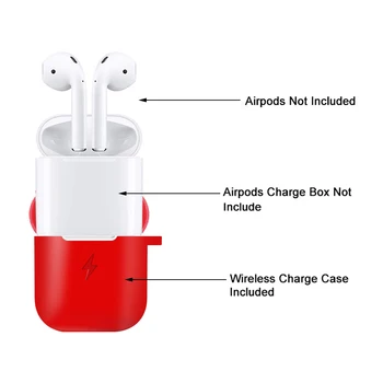 Hovedtelefoner Trådløse Opladning Airpods QI-Standard Øretelefon Sag, kan Enhver Trådløs Opladning Modtager Cover Kompatibel for Airpods 2 1 Gave