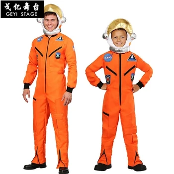 Plads Jakkesæt Til Mænd, Voksne Plus Size Astronaut Kostume hvid Pilot Kostumer 2019 Nye Ankomst Halloween Kostume One Piece Jumpsuit