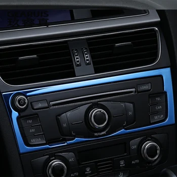 Bil Styling Center Konsol Aircondition Volumen CD-panel Frame Dækker Klistermærker Trim For Audi-A4-B8 A5 Q5 Auto Tilbehør