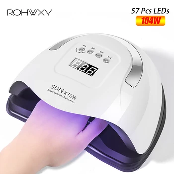 ROHWXY Gel Negle Lampe Til Manicure Værktøjer 104W Søm Tørretumbler Is Lampe Til Hærdning Gel Polish UV-LED Nail Lampe Maskine Til Gel Lak