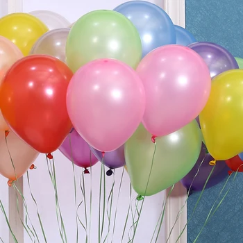 100 stykker/masse bryllup ballons 10tommer 1,5 g levering latex ballon party fødselsdag kids legetøj, oppustelige farverige gennemsigtige balloner