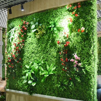 2mx1.2m Kunstig Plante Væggen Blomst vægpaneler Grøn Plast Græsplæne Tropiske Blade DIY Bryllup Hjem Dekoration Tilbehør