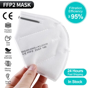 FFP2 CE-Maske KN95 Mascarilla FFP2 Ventil Respirator Masque FFP2mask Beskyttelse Munden Maske, Filter KN95 Hvide Masker KN95mask Spanien