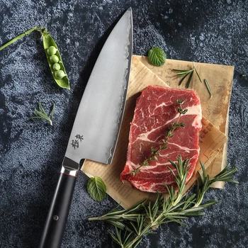 Japan AUS-10 komposit, stål Smedning kniv Cleaver kokkeknive Udskæring knive vegetabilske knive Sort valnød skede giveaway