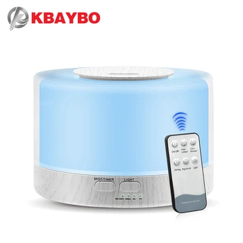 KBAYBO 700 ml Fjernbetjening Ultralyd Air Aroma Luftfugter Med 7 Farve Skiftende LED-Lampe El-Æteriske Olie, Aroma Diffuser