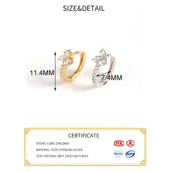 INZATT Ægte 925 Sterling Sølv Zircon Blomst Øreringe Til Mode Kvinder Part Søde Fine Smykker Minimalistisk Tilbehør