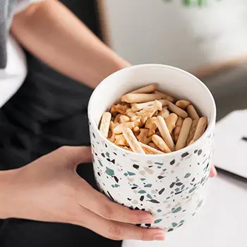 Kreative Nordiske Stil Keramiske Forseglet Mad Jar Opbevaring Organisation Køkken Krydderi Te Coffee Bean Candy Jar Hjem Opbevaring