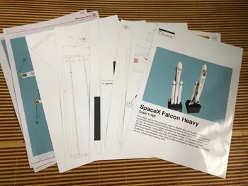 3D Papir Model 42cm 1:160 SpaceX Falcon Heavy-duty Raket Papirmodeller Puslespil Håndlavet Legetøj for Børn, Voksne Origami Papir