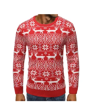 2020 Efteråret og Vinteren Jul Nye Mænds Mode Sikker Hjorte Print Afslappet Rund Hals Slim Pullover Sweater Trøje Asian Størrelse