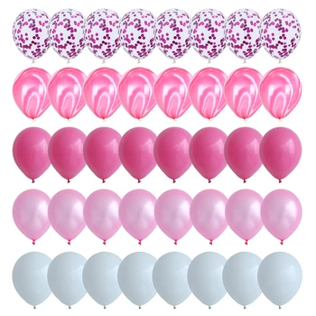 40 Stk Blå Balloner Sæt Agat Marmor Balloner Med Sølv Konfetti Ballon Bryllup, Baby Shower Eksamen Fødselsdag Part Indretning