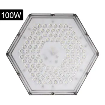 Honeycomb LED High Bay Lys 100W Industri Lys Garager Lampe Gade Lys Minedrift loftsbelysning Workshop Belysning 220V Ip65