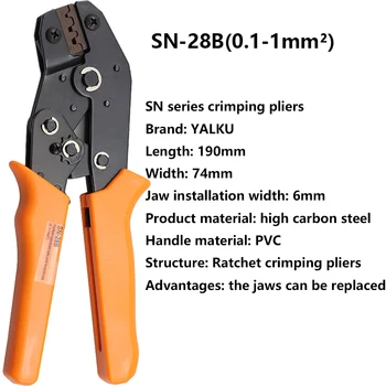 Yalku SN-28B, punkt 0.1-1.0mm2 Dupont Crimp Værktøj+1550pcs Dupont Kabel-Jumper Ledning Pin Header Boliger，Klemme Terminaler Tool Kit