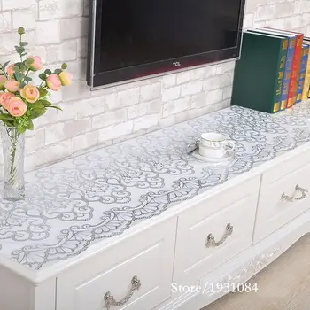 PVC Guld Dug Oilproof Dug Bronzing Trykt Hule Tabel Dække Mat TV-Kabinet Home Decor Nappe Toalha De Mesa