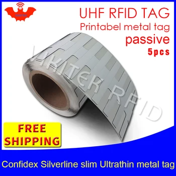 UHF-RFID anti-metal-tag confidex silverline slank 915mhz 868mhz Impinj Monza4QT EPCC1G2 6C printable PET passive RFID-PET-Mærket