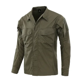 Multi-lomme Plaid, Vejrandigt Åndbart Militær Uniform Udendørs Klatring, Ridning Uddannelse Lange Ærmer Taktiske Camouflage Skjorte