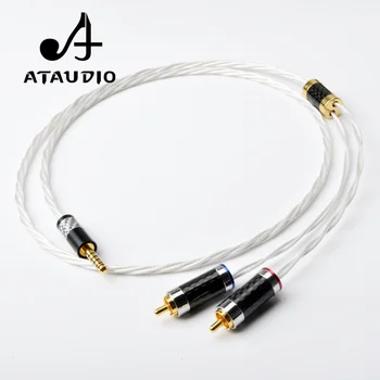 ATAUDIO Sølv HIFI 4.4 mm til 2 RCA-lydkabel Sony WM1A/1Z PHA-1A/2A Z1R 4.4 mm til dual rca Opgradere Kabel