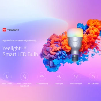 Den globale Version Yeelight Smart LED Pære 1S SE Farverige 800 Lumen 8.5 W E27 Citron Smart Lampe Til Smart Home App, Hvid/RGB Indstilling
