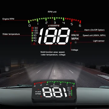 WiiYii 3.5 A900 HUD Head up Display Car-styling Hud Display Hastighedsoverskridelse Advarsel Forruden Projektor Alarm System