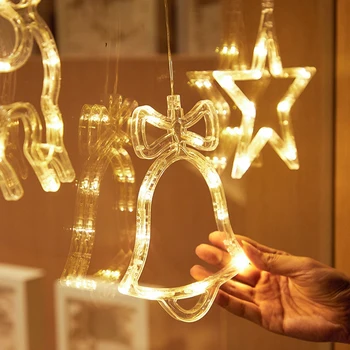 Bærbare Glædelig Jul LED-Light-Vindue Sucker Lampe juledekoration Til Hjemmet nytår Gave