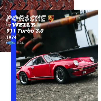 WELLY 1:24 Porsche 911 Turbo 3,0 fuchsia legering bil model die-cast toy car collection gave