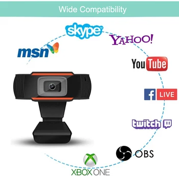 1080P Serie Webcam Auto-Focus Computer, Kamera med Mikrofon Roterbar Desktop, Bærbar PC, Web Cam til Internettet Møde Levende