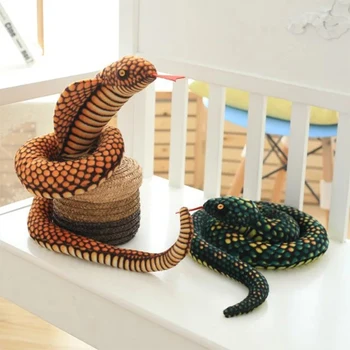 110cm simulering cobra og python slange blødt soft toy hår tolv Stjernetegn legetøj, som børn sjove gaver børn fest legetøj WJ229