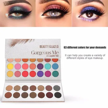 Eyeshadow Palette - Skønhed Glaseret 63 Perlemors Farver Mat Øjenskygge, Eye Kosmetik, Makeup Palette