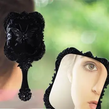 Kvinder Retro Butterfly Håndholdt Kommode Bærbare Square Spejl Værktøjer Vintage Makeup Tilbehør, Forbrugsstoffer