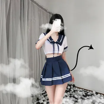 2021 Skole Pige Japansk Plus Size Kostume Babydoll Kvinder, Sexet Cosplay Undertøj Studerende Ensartet Med Miniskirt Cheerleader Ny