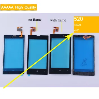 10stk/masse Til Nokia Lumia 520 N520 Touch Screen Touch-Panel Sensor Digitizer Front Glas Ydre Objektiv Touchscreen Med Ramme