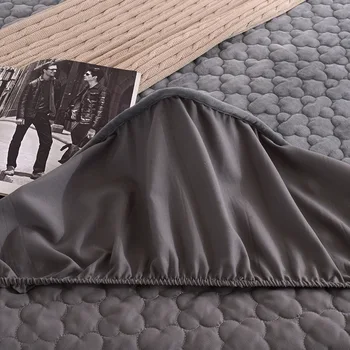 Vinteren velvet bløde seng lagen Enkelt Quiltet Tykkere, Non-slip All inclusive Bed cover madras 1.8x2m beskyttende sag