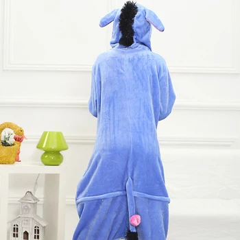 Voksen Animationsfilm Blue Donkey Kigurumi Onesies Søde Kostume Til Kvinder, Mænd Sjovt, Varmt, Blødt Dyr Onepieces Pyjamas Hjem Bære Pige