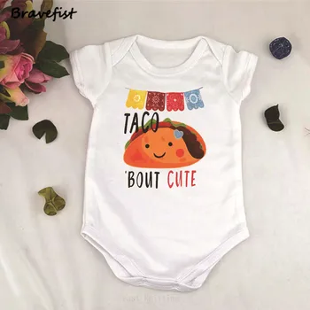Ny Taco Bout Søde Baby Bodyer Dejlige Spædbarn Jumpsuits Korte Ærmer Børn Drenge Børn Piger Tøj Outfits Overalls Tees