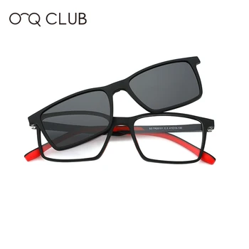 O-Q CLUB Kids Square Solbriller TR90 Nærsynethed Recept Briller Polariseret Magnetiske Klips-på Fleksibel Komfortable brillestel