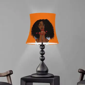 Stof Lampeskærm Klud Lampe Dække Afro Piger Art Design Tabel Loft Lys Dækning Indendørs Belysning Tilbehør DIY Dropshipping