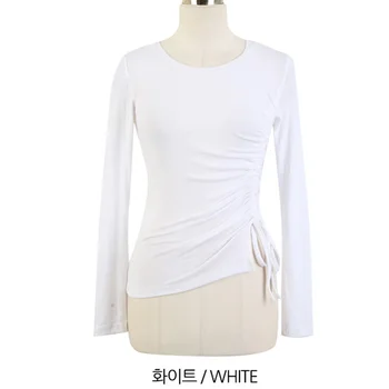 Nye Top-Sexet Hvid T-Shirt Kvinder Elasticitet T-Shirt Koreansk Stil Tee Kvinde Tøj Slim Tshirt Kvindelige Tynde Lange Ærmer Toppe