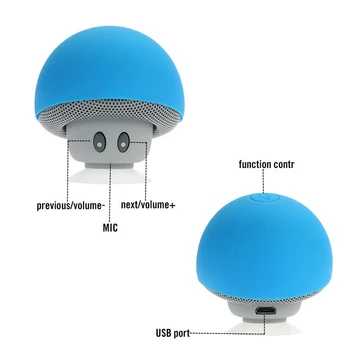 VAORLO Bærbare Mini-Svamp Trådløs Bluetooth Højttaler Vandtæt Sugekop Beslag Højttalere Stereo Subwoofer Frie Hænder Med Mic