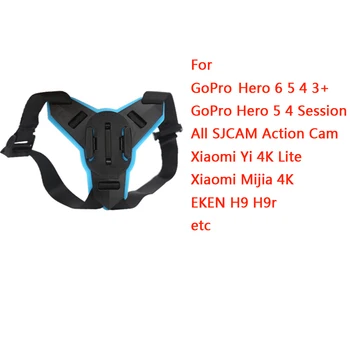 Motorcykel Full Face Hjelm Hage Mount til GoPro Hero 6 5 4 3+ Session Xiaomi YI 4K SJCAM Sj4000 POV Action Kamera Strap Mount